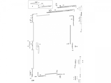 Herrajes para ventanas abatibles de aluminio ATT60