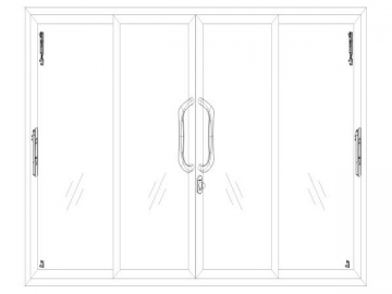 Cerradura DH con tirador 256, soluciones puerta corredera de 4 hojas