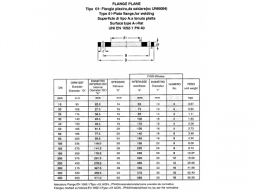 Brida de cara plana EN1092-1