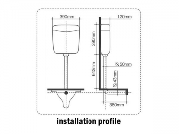 Cisterna montada en pared<br /><small> Accesorios para inodoro</small>