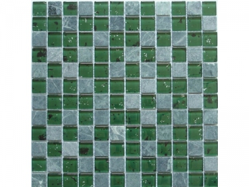 Baldosa mosaico de vidrio y piedra