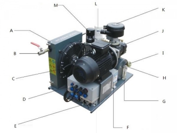 <strong>Compresor de aire</strong> a tornillo rotatorio <small>(de autobús eléctrico)</small>