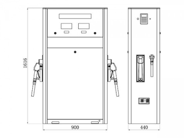 Dispensador y <strong>surtidor de combustible</strong> con 2 pistolas