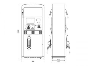 <strong>Dispensador y surtidor de gasolina</strong> con 2 pistolas