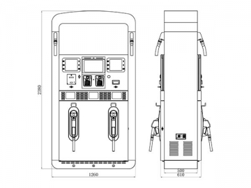 <strong>Dispensador y surtidor de gasolina</strong> con 4 pistolas