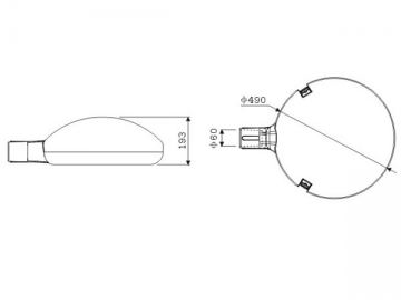 Lámpara de alumbrado público <small>(70W-400W, con fijador de acero inoxidable)</small>