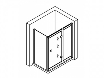 <strong>Cabina de ducha</strong> <br>- con puerta abatible