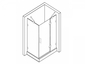 <strong>Cabina de ducha</strong> <br>- con puerta abatible