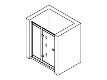 <strong>Cabina de ducha</strong> <br>- con puerta abatible