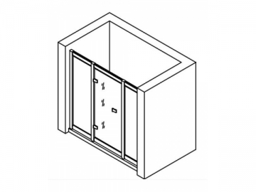 <strong>Cabina de ducha</strong> <br>- con puerta abatible