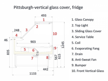 Vitrina refrigerada de cristal plano