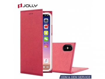 Funda cartera a prueba de polvo para iPhone X