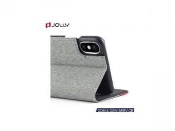 Funda de cuero sintético para iPhone X